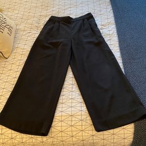 Wide leg pleat front JCrew black trouser